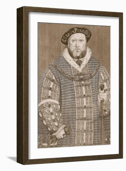 Henry Viii, Illustration from 'Cassell's Illustrated History of England'-Hans Holbein the Younger-Framed Giclee Print