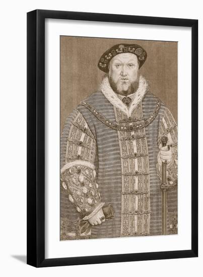 Henry Viii, Illustration from 'Cassell's Illustrated History of England'-Hans Holbein the Younger-Framed Giclee Print