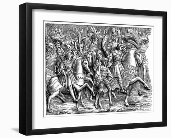 Henry VIII in the Field of the Cloth of Gold, 1520-null-Framed Giclee Print