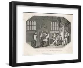 Henry VIII is Presented with Cranmer's Bible, The First English Translation-null-Framed Art Print