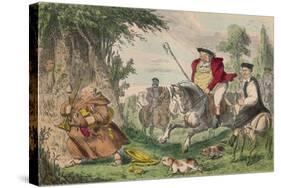 Henry Viii Monk Hunting, 1850-John Leech-Stretched Canvas