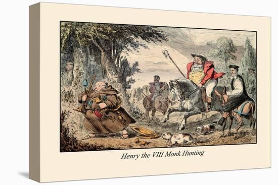 Henry VIII Monk Hunting-John Leech-Stretched Canvas