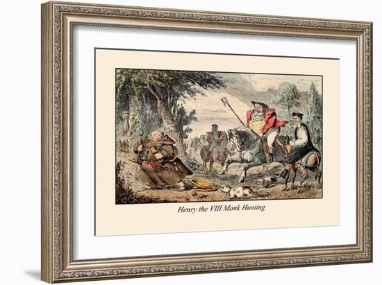 Henry VIII Monk Hunting-John Leech-Framed Art Print