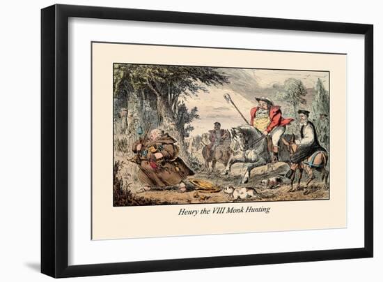 Henry VIII Monk Hunting-John Leech-Framed Art Print