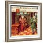 Henry VIII Playing a Harp with His Fool Wil Somers, from the King's Psalter-null-Framed Giclee Print