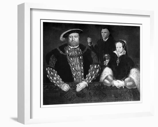 Henry VIII, Princess Mary and William Sommers, 16th Century-Valadon & Co Boussod-Framed Giclee Print