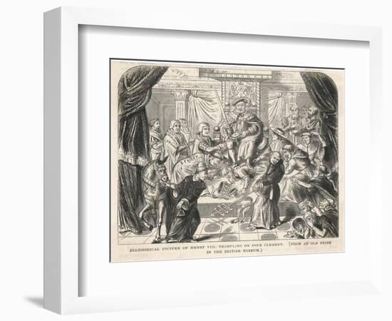 Henry VIII Tramples on Pope Clement VII-null-Framed Art Print