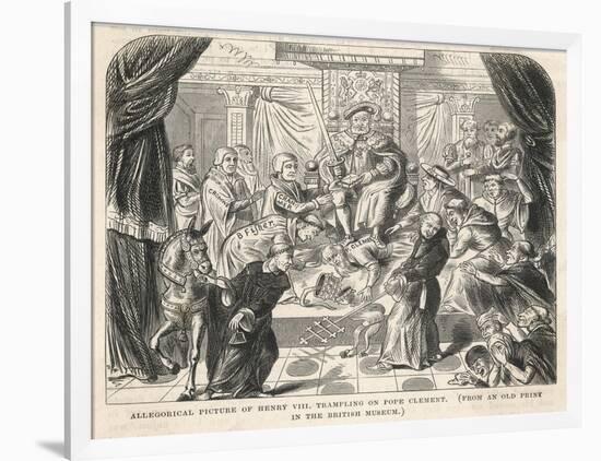 Henry VIII Tramples on Pope Clement VII-null-Framed Art Print