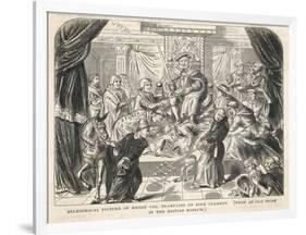 Henry VIII Tramples on Pope Clement VII-null-Framed Art Print