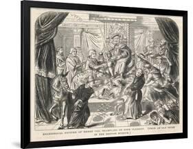 Henry VIII Tramples on Pope Clement VII-null-Framed Art Print