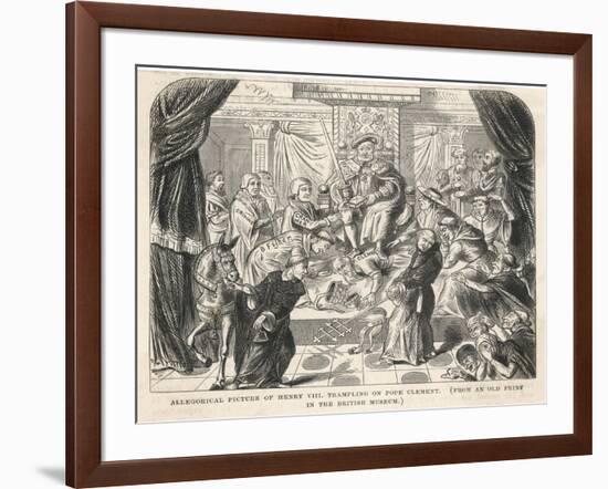 Henry VIII Tramples on Pope Clement VII-null-Framed Art Print