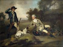 A Gentleman Reclining with a Gun and Dog and his Gamekeeper Standing Nearby-Henry Walton-Stretched Canvas