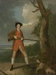 A Gentleman Reclining with a Gun and Dog and his Gamekeeper Standing Nearby-Henry Walton-Stretched Canvas