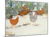 Hens in the Vegetable Patch-Linda Benton-Mounted Giclee Print