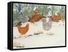 Hens in the Vegetable Patch-Linda Benton-Framed Stretched Canvas