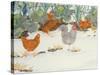 Hens in the Vegetable Patch-Linda Benton-Stretched Canvas