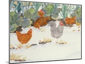 Hens in the Vegetable Patch-Linda Benton-Mounted Giclee Print
