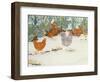 Hens in the Vegetable Patch-Linda Benton-Framed Premium Giclee Print
