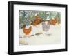 Hens in the Vegetable Patch-Linda Benton-Framed Premium Giclee Print