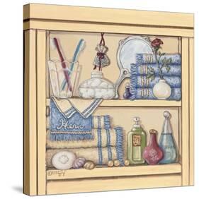 Her Bathroom Shelf-Janet Kruskamp-Stretched Canvas