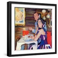 Her Business Was Men  - Saturday Evening Post "Leading Ladies", December 12, 1953 pg.37-Bernard D'Andrea-Framed Giclee Print