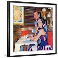 Her Business Was Men  - Saturday Evening Post "Leading Ladies", December 12, 1953 pg.37-Bernard D'Andrea-Framed Giclee Print