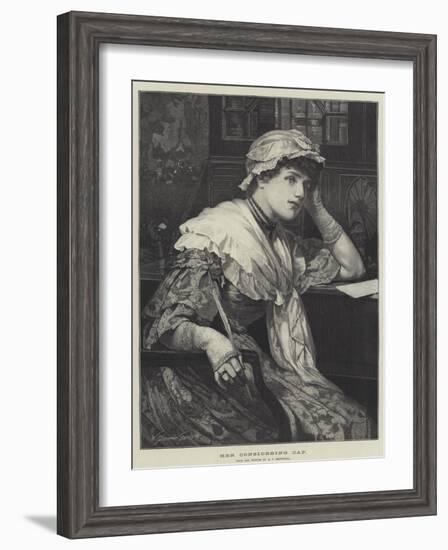 Her Considering Cap-Edward Frederick Brewtnall-Framed Giclee Print