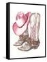 Her Cowboy Boots-Paul Mathenia-Framed Stretched Canvas