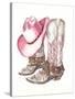 Her Cowboy Boots-Paul Mathenia-Stretched Canvas