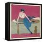 Her Dachshund is Proposing a Walk-Gerda Wegener-Framed Stretched Canvas