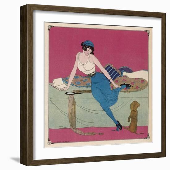 Her Dachshund is Proposing a Walk-Gerda Wegener-Framed Photographic Print