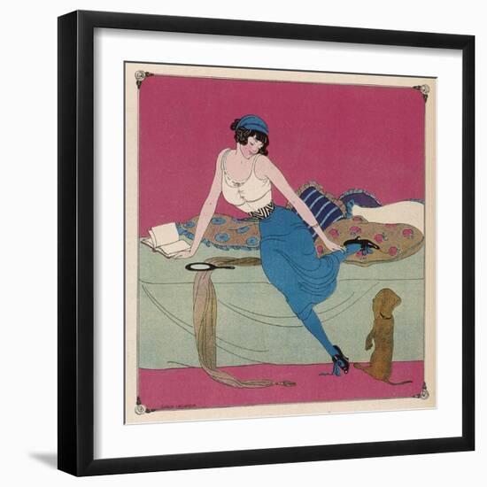 Her Dachshund is Proposing a Walk-Gerda Wegener-Framed Photographic Print