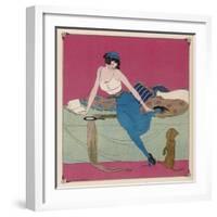 Her Dachshund is Proposing a Walk-Gerda Wegener-Framed Photographic Print