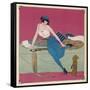 Her Dachshund is Proposing a Walk-Gerda Wegener-Framed Stretched Canvas