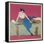 Her Dachshund is Proposing a Walk-Gerda Wegener-Framed Stretched Canvas