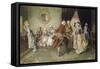 Her Debut, 1903 (18th century scene)-Henry Gillard Glindoni-Framed Stretched Canvas