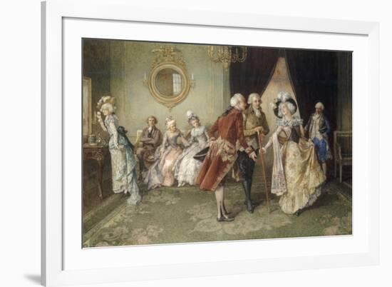 Her Debut, 1903 (18th century scene)-Henry Gillard Glindoni-Framed Giclee Print