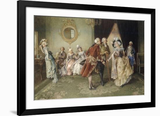 Her Debut, 1903 (18th century scene)-Henry Gillard Glindoni-Framed Giclee Print