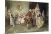 Her Debut, 1903 (18th century scene)-Henry Gillard Glindoni-Mounted Giclee Print