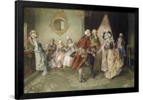 Her Debut, 1903 (18th century scene)-Henry Gillard Glindoni-Framed Giclee Print