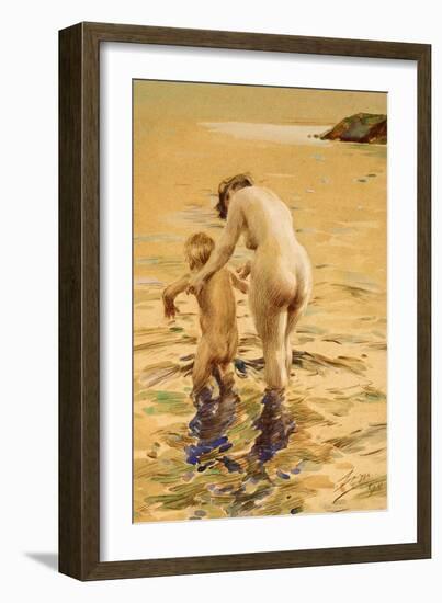 Her First Dip-Anders Leonard Zorn-Framed Giclee Print