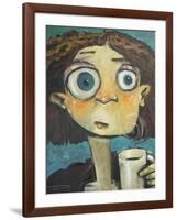 Her First Sip of Coffee-Tim Nyberg-Framed Giclee Print