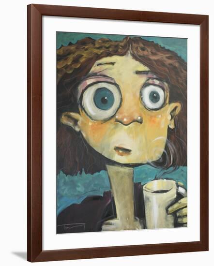 Her First Sip of Coffee-Tim Nyberg-Framed Giclee Print