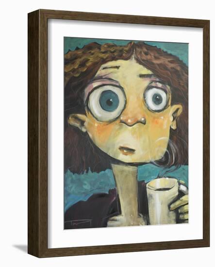 Her First Sip of Coffee-Tim Nyberg-Framed Premium Giclee Print