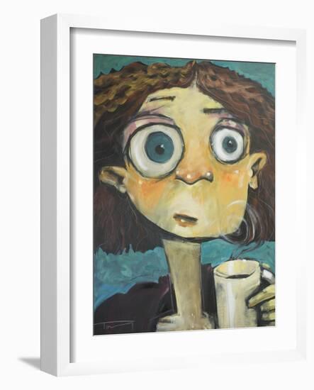 Her First Sip of Coffee-Tim Nyberg-Framed Premium Giclee Print