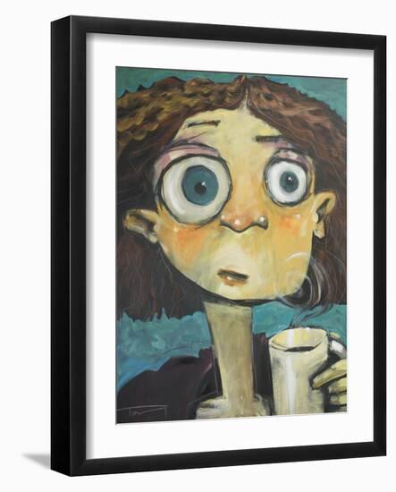 Her First Sip of Coffee-Tim Nyberg-Framed Giclee Print