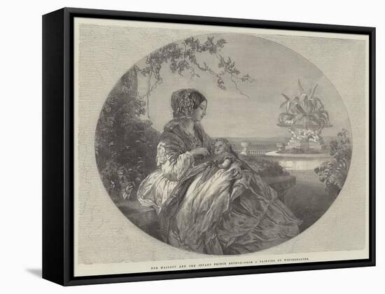 Her Majesty and the Infant Prince Arthur-Franz Xaver Winterhalter-Framed Stretched Canvas