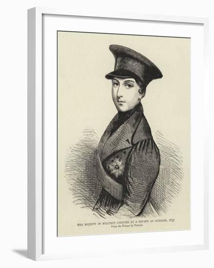 Her Majesty in Military Costume at a Review at Windsor, 1837-null-Framed Giclee Print