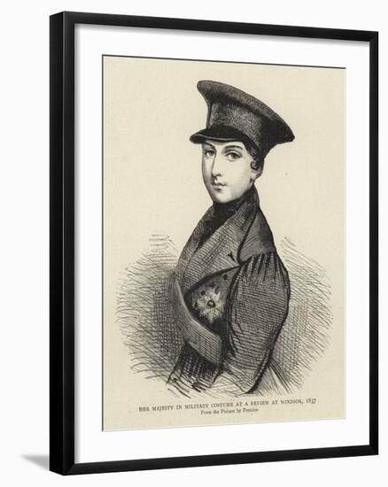 Her Majesty in Military Costume at a Review at Windsor, 1837-null-Framed Giclee Print