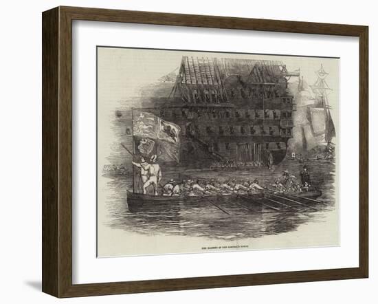 Her Majesty in the Admiral's Barge-null-Framed Giclee Print